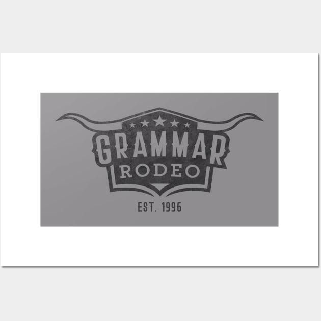 Grammar Rodeo (Black) Wall Art by winstongambro